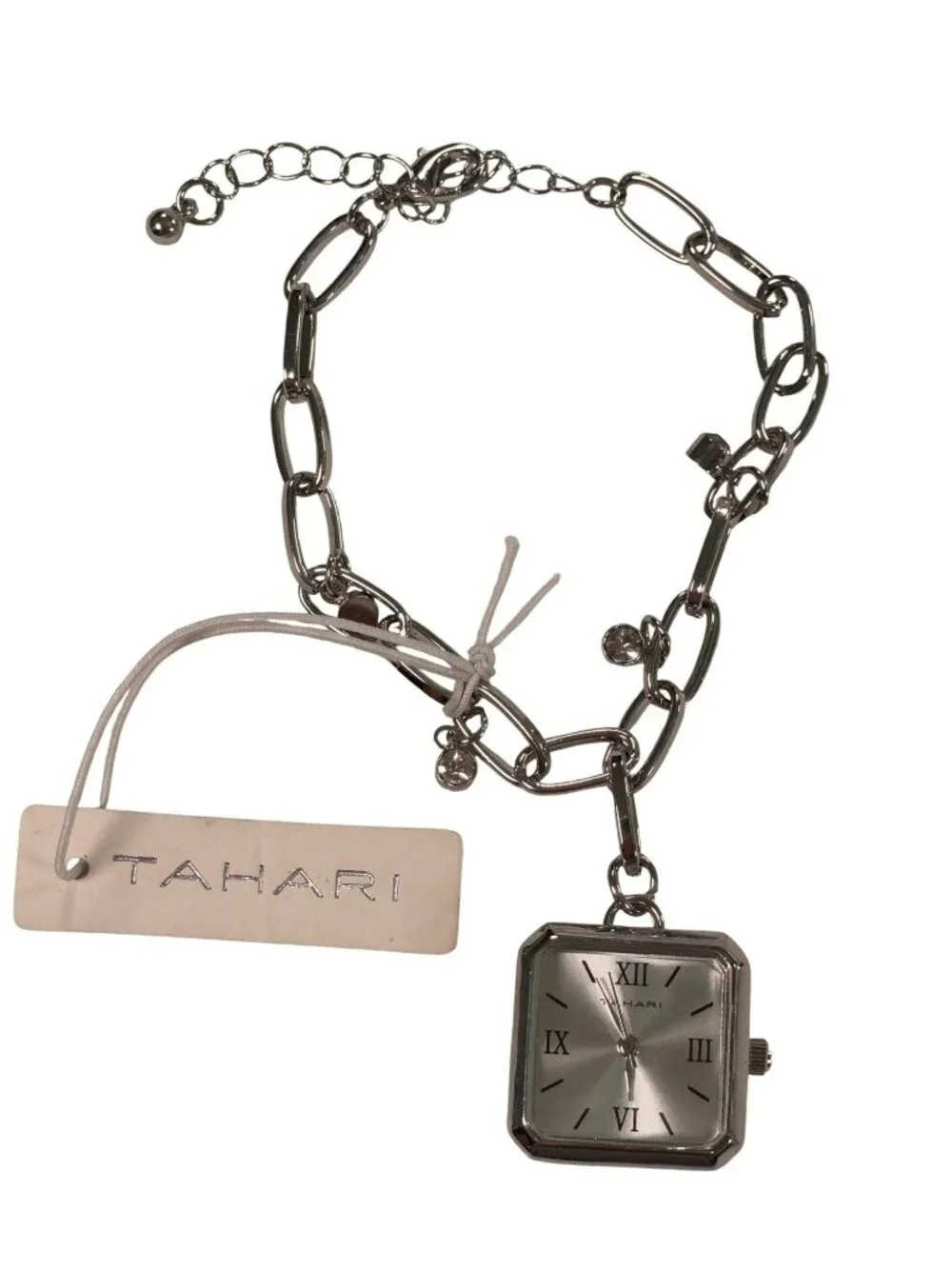 Tahari Silver-Tone Bracelet Watch & Rhinestone Accents Women's BOXED NEW